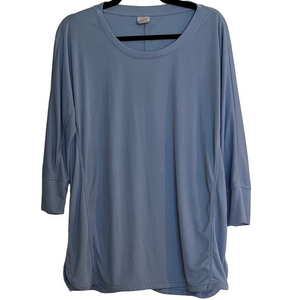 Chico's Baby Blue 3/4 Length Sleeve Ribbed Top